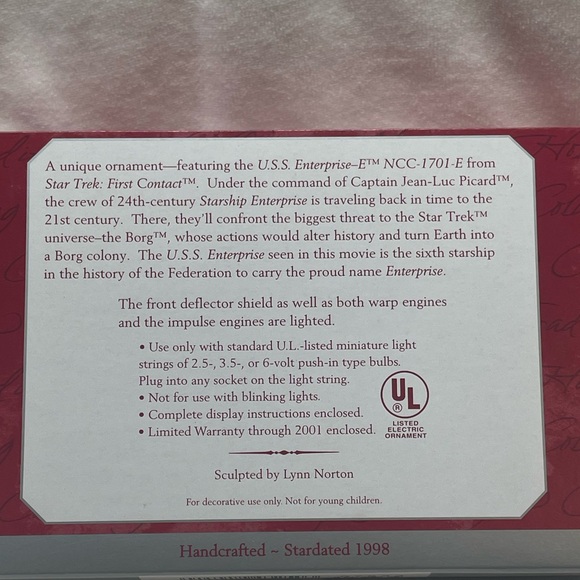 Star Trek First Contact U.S.S Enterprise Hallmark Ornament - Picture 2 of 9